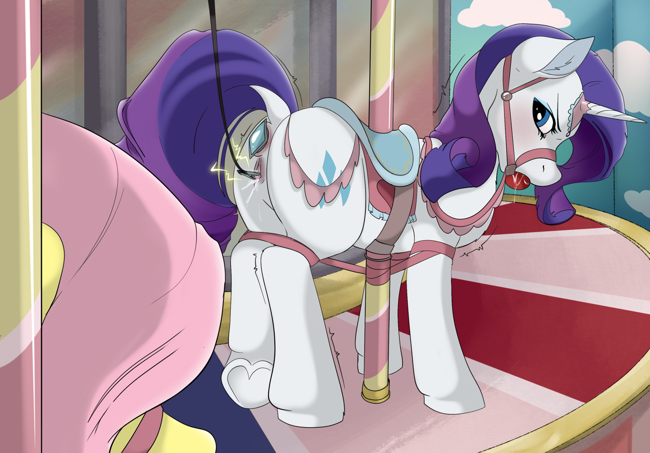 explicit, semi-grimdark, artist:blurrypanda, fluttershy, rarity, pegasus, p...