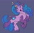 Size: 1825x1742 | Tagged: safe, artist:_shummy_, part of a set, izzy moonbow, classical unicorn, pony, unicorn, g5, alternate design, alternate tailstyle, bandana, blue background, bracelet, cloven hooves, coat markings, colored eyebrows, colored hooves, colored mouth, colored pinnae, colored pupils, curly mane, curly tail, dark blue background, ear piercing, earring, eye markings, facial markings, female, hooves, horn, horn jewelry, horn ring, jewelry, leg markings, leonine tail, looking away, looking to the right, mare, necklace, open mouth, open smile, piercing, purple hooves, purple mouth, purple pupils, raised hoof, raised leg, ring, simple background, smiling, solo, splotches, standing, standing on one leg, tail, tail markings, thick eyebrows, three quarter view, three toned mane, three toned tail, unshorn fetlocks, watermark