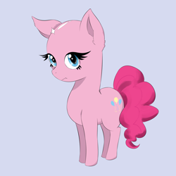 Size: 2801x2801 | Tagged: safe, artist:lillslim, pinkie pie, earth pony, pony, g4, bald, digital art, female, looking at you, mare, pinktober, pinktober 2024, shiny, solo