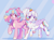 Size: 2732x2048 | Tagged: safe, artist:kuroartss, oc, oc only, oc:confetti cupcake, oc:sugar rush, bat pony, pegasus, pony, bat pony oc, bat wings, blush sticker, blushing, duo, duo female, ear fluff, ear tufts, fangs, female, folded wings, hat, heart, heart eyes, high res, looking at you, mare, open mouth, open smile, party hat, pegasus oc, raised hoof, raised leg, smiling, smiling at you, standing on two hooves, tail, wingding eyes, wings