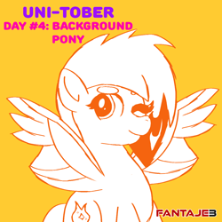 Size: 1080x1080 | Tagged: safe, artist:fantaje3, flare (g5), pegasus, g5, female, flarebetes (g5), looking at you, mare, one eye closed, smiling, spread wings, unitober 2024, wings, wink, winking at you