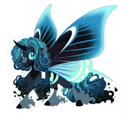 Size: 4400x3900 | Tagged: safe, artist:gigason, oc, oc only, oc:carabus, changepony, hybrid, g4, absurd resolution, adoptable, big eyes, big tail, black hooves, blue eyes, blue mane, blue sclera, blue tail, cloven hooves, coat markings, colored, colored belly, colored eyebrows, colored hooves, colored horn, colored pinnae, colored pupils, colored sclera, curved horn, ethereal fetlocks, ethereal mane, ethereal tail, ethereal wings, facial markings, flat colors, flowing mane, flowing tail, glowing, glowing mane, glowing tail, gradient mane, gradient tail, gray body, hair tie, hooves, horn, hybrid oc, hybrid wings, leg markings, long mane, long tail, looking at you, magical lesbian spawn, nonbinary, nonbinary oc, obtrusive watermark, offspring, parent:nightmare moon, parent:queen chrysalis, parents:chrysmoon, pigtails, raised hoof, shiny wings, simple background, snip (coat marking), socks (coat markings), solo, sparkly mane, sparkly tail, spread wings, standing, standing on three hooves, starry mane, starry tail, starry wings, striped mane, striped tail, tail, teal pupils, three quarter view, tied mane, transparent background, unicorn horn, wall of tags, watermark, wavy tail, wings