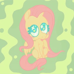 Size: 3168x3168 | Tagged: safe, artist:livzkat, fluttershy, pegasus, g4, big eyes, blushing, cute, pastel, shy, smol, solo