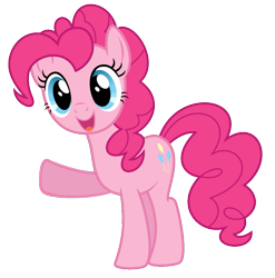 Size: 857x869 | Tagged: safe, artist:aldrinerowdyruffboy, edit, pinkie pie, earth pony, pony, g4, cute, diapinkes, female, mare, open mouth, open smile, raised arm, simple background, smiling, solo, transparent background, vector