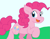 Size: 959x756 | Tagged: safe, artist:cmara, pinkie pie, earth pony, pony, g4, female, outdoors, raised hoof, solo