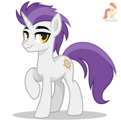 Size: 1500x1500 | Tagged: safe, artist:r4hucksake, oc, oc only, oc:axial pitch, pony, unicorn, horn, male, simple background, solo, stallion, transparent background