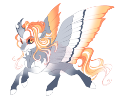 Size: 4800x4100 | Tagged: safe, artist:gigason, oc, oc only, oc:candle light, alicorn, hybrid, pony, shadow pony, g4, absurd resolution, adoptable, alicorn oc, blank flank, blaze (coat marking), chest fluff, coat markings, colored, colored chest fluff, colored eyebrows, colored eyelashes, colored hooves, colored horn, colored pinnae, colored sclera, colored wings, ear fluff, ethereal horn, ethereal mane, ethereal tail, eye clipping through hair, eye markings, eyebrows, eyebrows visible through hair, facial markings, female, female oc, flat colors, flowing mane, flowing tail, flying, gradient legs, gradient mane, gradient tail, gradient wings, gray sclera, hooves, horn, hybrid oc, large wings, long mane, long tail, mare, mare oc, multicolored wings, narrowed eyes, obtrusive watermark, offspring, orange eyelashes, orange eyes, parent:daybreaker, parent:pony of shadows, raised hoof, raised leg, simple background, slit pupils, smiling, socks (coat markings), solo, spread wings, striped mane, striped tail, tail, thick eyelashes, three quarter view, transparent background, two toned coat, unique horn, wall of tags, watermark, wavy mane, wavy tail, white coat, white hooves, wings