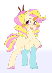 Size: 1414x1985 | Tagged: safe, artist:aztrial, sundae (g5), pony, unicorn, g5, gradient background, horn, solo, unitober 2024