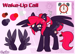 Size: 1990x1440 | Tagged: safe, artist:spoopy-abby, oc, oc only, oc:wake-up call, pegasus, reference sheet