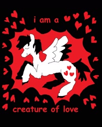 Size: 1440x1800 | Tagged: safe, artist:vemrill, oc, oc only, pegasus, pony, abstract background, english, heart, solo, text