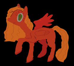 Size: 2514x2255 | Tagged: safe, artist:vemrill, oc, oc only, pegasus, pony, black background, green eyes, orange coat, orange mane, orange tail, simple background, solo, tail