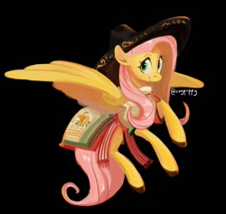 Size: 1259x1194 | Tagged: safe, artist:coypuppy, fluttershy, pegasus, pony, g4, black background, female, mare, mexico, simple background, solo