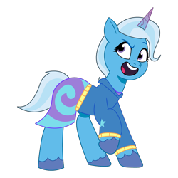 Size: 1200x1200 | Tagged: safe, artist:prixy05, trixie, pony, unicorn, g4, g5, my little pony: tell your tale, clothes, equestria girls outfit, female, g4 to g5, generation leap, hoodie, horn, mare, simple background, solo, transparent background, vector