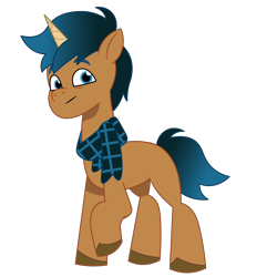 Size: 1200x1200 | Tagged: safe, artist:prixy05, oc, oc only, oc:tacko, pony, unicorn, g5, my little pony: tell your tale, clothes, horn, male, scarf, simple background, solo, stallion, transparent background, vector