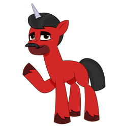 Size: 1200x1200 | Tagged: safe, artist:prixy05, oc, oc only, oc:mickey motion, pony, unicorn, g5, my little pony: tell your tale, facial hair, horn, male, moustache, simple background, solo, stallion, transparent background, vector