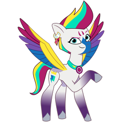 Size: 1200x1200 | Tagged: safe, artist:prixy05, zipp storm, pegasus, pony, g5, my little pony: tell your tale, alternate design, female, mare, redesign, simple background, slender, solo, thin, transparent background, vector