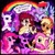 Size: 1440x1440 | Tagged: safe, artist:vemrill, applejack, fluttershy, pinkie pie, rainbow dash, rarity, twilight sparkle, earth pony, pegasus, pony, unicorn, g4, apple high, bong, drugs, female, flutterhigh, furry, high, highlight sparkle, horn, mane six, mare, marijuana, pinkie high, rainbow, rainbow high, rarijuana