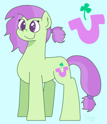 Size: 2515x2904 | Tagged: safe, artist:naggfruit, oc, oc only, oc:lavender charm, earth pony, pony, crack ship offspring, earth pony oc, offspring, parent:marble pie, parent:trouble shoes, parents:marbleshoes, solo, tail, tied tail