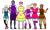 Size: 1157x691 | Tagged: safe, applejack, fluttershy, pinkie pie, rainbow dash, rarity, twilight sparkle, human, g4, clothes, cowboy hat, hat, headcanon, humanized, kisekae, mane six, school uniform, simple background, skirt, transparent background, vitiligo