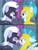 Size: 1936x2571 | Tagged: safe, artist:banquo0, guardian angel (g4), silver sable, pegasus, pony, unicorn, g4, 2 panel comic, angry, armor, asking for it, blushing, comic, cute, dialogue, duo, duo female, exclamation point, eyes closed, female, guardsmare, heart, heart eyes, horn, kiss on the lips, kissing, lesbian, mare, royal guard, ship:angelsable, shipping, spread wings, stare down, surprise kiss, surprised, text, wingboner, wingding eyes, wings