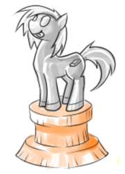 Size: 500x696 | Tagged: safe, artist:coaldustthestrange, oc, oc only, earth pony, pony, simple background, solo, trophy, white background