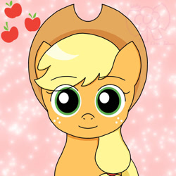 Size: 894x894 | Tagged: safe, artist:totallysilversakura, applejack, earth pony, pony, g4, cutie mark, female, looking at you, mare, smiling, smiling at you, solo, staring into your soul