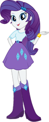 Size: 730x1799 | Tagged: safe, artist:octosquish7260, artist:pedro123emanuel, editor:pedro123emanuel, rarity, human, equestria girls, g4, belt, boots, bracelet, clothes, cutie mark accessory, cutie mark on clothes, eyeshadow, gold, hairpin, high heel boots, jewelry, looking at you, makeup, open mouth, open smile, purple skirt, rarity's cutie mark, rarity's skirt, shirt, shoes, simple background, smiling, solo, teenager, transparent background, young adult