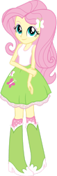 Size: 589x1800 | Tagged: safe, artist:octosquish7260, artist:pedro123emanuel, editor:pedro123emanuel, fluttershy, human, equestria girls, g4, eyeshadow, hand on arm, looking at you, makeup, polka dot socks, simple background, smiling, smiling at you, solo, teenager, transparent background, young adult