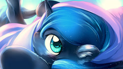 Size: 1920x1080 | Tagged: safe, artist:bakki, princess luna, alicorn, pony, g4, close-up, female, fluffy, mare, solo, wallpaper