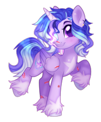 Size: 1859x2255 | Tagged: safe, artist:spectrumnightyt, oc, oc only, oc:stardust, alicorn, pony, alicorn oc, female, horn, mare, scar, simple background, solo, transparent background, unshorn fetlocks, wings