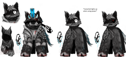 Size: 5480x2508 | Tagged: safe, artist:987tails, oc, oc only, oc:quad, armor, project:wundr, simple background, solo, white background