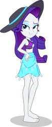 Size: 1673x4059 | Tagged: safe, alternate version, artist:dustinwatsongkx, rarity, human, equestria girls, g4, my little pony equestria girls: better together, bare shoulders, barefoot, bikini, clothes, confident, eyebrows, eyeshadow, feet, female, geode of shielding, grin, hand on hip, hat, high res, magical geodes, makeup, raised eyebrow, rarity's blue sarong, rarity's purple bikini, sarong, shadow, simple background, sleeveless, smiling, solo, sun hat, swimsuit, transparent background, vector