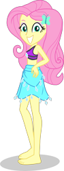 Size: 1443x3830 | Tagged: safe, alternate version, artist:dustinwatsongkx, fluttershy, human, equestria girls, g4, my little pony equestria girls: better together, accessory swap, barefoot, bikini, clothes, clothes swap, feet, female, rarity's blue sarong, rarity's purple bikini, sandals, sarong, simple background, solo, swimsuit, swimsuit swap, transparent background, vector