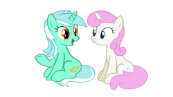 Size: 1920x1080 | Tagged: safe, editor:luckydog416, lyra heartstrings, twinkleshine, pony, unicorn, g4, duo, duo female, female, horn, simple background, transparent background