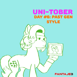 Size: 1080x1080 | Tagged: safe, artist:fantaje3, minty (g5), earth pony, pony, g5, dot eyes, female, mare, text, unitober 2024