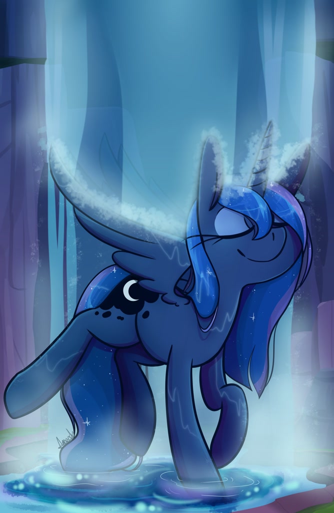#3457820 - safe, artist:lilliesinthegarden, princess luna, alicorn ...