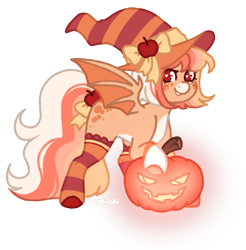 Size: 1063x1080 | Tagged: safe, artist:kazmuun, oc, oc only, oc:harvest moon, bat pony, pony, alternate versions at source, bangs, bat pony oc, blank flank, bobcut, bow, clothes, coat markings, colored, colored belly, colored eyelashes, colored hooves, colored lineart, colored wings, commission, facial markings, female, female oc, flat colors, frilly socks, halloween, hat, heart, heart eyes, holiday, hooves, jack-o-lantern, leg markings, long tail, looking back, mare, mare oc, multicolored mane, multicolored tail, orange bow, orange coat, orange hooves, orange mane, orange tail, pale belly, pumpkin, raised hoof, red eyelashes, red eyes, short hair, short mane, signature, simple background, smiling, snip (coat marking), socks, socks (coat markings), solo, spots, spread wings, striped socks, tail, tail accessory, tail bow, transparent background, two toned wings, white belly, white pupils, wingding eyes, wings, witch hat, ych result