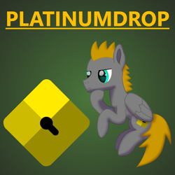 Size: 1024x1024 | Tagged: safe, artist:platinumdrop, oc, oc:platinumdrop, pegasus, pony, cutie mark, gradient background, male, sitting, solo, stallion, thinking