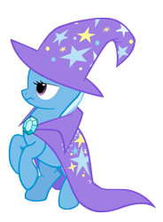 Size: 1500x2039 | Tagged: safe, artist:ryokohaze, trixie, pony, unicorn, g4, cape, clothes, female, hat, horn, mare, simple background, solo, transparent background, trixie's cape, trixie's hat, vector