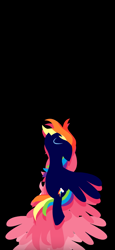 Size: 1290x2796 | Tagged: safe, artist:viva reverie, edit, editor:padgriffin, rainbow dash, pegasus, pony, brony polka, g4, female, minimalist, modern art, oled, phone wallpaper, solo, wallpaper, wallpaper edit