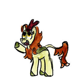 Size: 1000x1000 | Tagged: safe, artist:zoeyhorse, autumn blaze, kirin, g4, female, looking up, open mouth, open smile, simple background, smiling, solo, transparent background