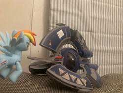 Size: 4032x3024 | Tagged: safe, artist:polorenzielephant, rainbow dash, pegasus, pony, g4, female, guardians of harmony, indoors, mare, photo, star wars, toy, tri-droid