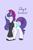 Size: 1365x2048 | Tagged: safe, artist:mscolorsplash, rarity, pony, unicorn, g4, beatnik rarity, beret, clothes, eyes closed, female, hat, horn, mare, ponytober, ponytober 2024, purple background, simple background, solo, sweater, turtleneck