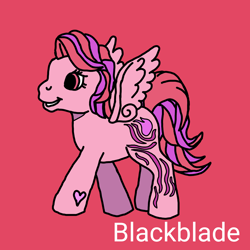 Size: 2560x2560 | Tagged: safe, artist:blackblade360, windy, pegasus, pony, g3, g5, 2024, alternate cutie mark, alternate design, alternate hairstyle, digital art, eyelashes, female, g5 to g3, generation leap, heart, ibispaint x, mare, open mouth, red background, red eyes, signature, simple background, solo, spread wings, tail, two toned mane, two toned tail, unitober 2024, walking, wings