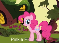 Size: 859x630 | Tagged: safe, pinkie pie, earth pony, pony, g4, leak, female, golden oaks library, mare, outdoors, solo