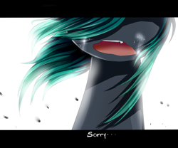 Size: 3000x2500 | Tagged: safe, artist:aquagalaxy, queen chrysalis, changeling, changeling queen, g4, crying, female, high res, open mouth, solo