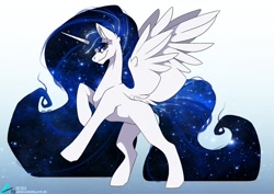 Size: 1100x779 | Tagged: safe, artist:arctic-fox, oc, oc only, alicorn, pony, alicorn oc, gradient background, horn, solo, sternocleidomastoid, wings