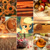 Size: 5306x5306 | Tagged: safe, edit, edited screencap, screencap, applejack, earth pony, pony, g4, aesthetics, apple, apple basket, apple pie, autumn, basket, blanket, cup, field, flower, food, green eyes, hay, hay bale, jam, lemon, moodboard, orange, orange background, pie, pumpkin, pumpkin pie, saucer, simple background, solo, sunflower, sunset, tea, teacup, wheat, wood, yellow mane