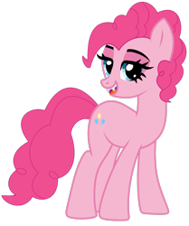 Size: 1890x2260 | Tagged: safe, artist:sscorpionsss, artist:twilyisbestpone, pinkie pie, earth pony, pony, g4, base used, cute, diapinkes, eyeshadow, fangs, female, looking at you, makeup, mare, open mouth, open smile, pinkie pie day, pretty, simple background, smiling, solo, transparent background