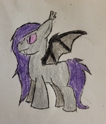 Size: 2522x2941 | Tagged: safe, artist:volk204, bat pony, solo, traditional art